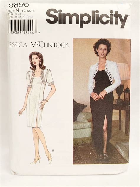 Simplicity Pattern 9896 Jessica McClintock Misses Fitted Dress Lace