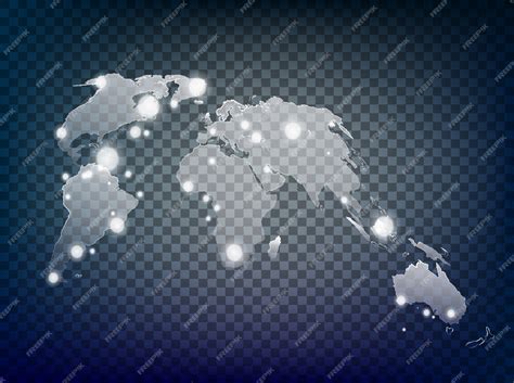 Карта мира прозрачный солнечный свет со световым эффектом. | Бесплатно ...