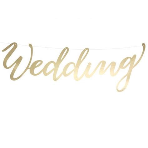 BANNER WEDDING GOLD 16.5*45CM - The Party Station