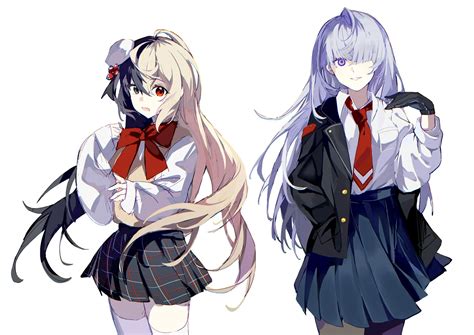 Merc Ury Arcaea Highres Black Gloves Black Hair Blonde Hair Bow Bowtie Gloves Grey