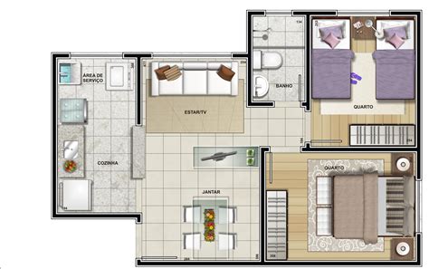 Planta Baixa De Casas 2 Quartos E 2 Banheiros LIBRAIN