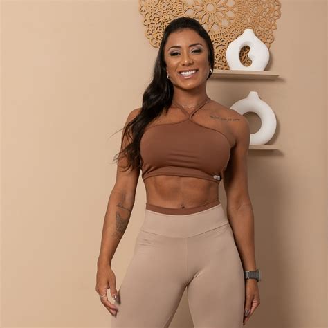 Conjunto Fitness Duo Azul Nude Marrom Top Fabi Calça