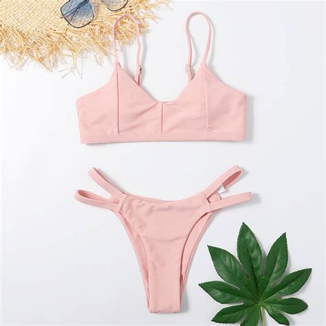 Tponi Slimming Swimsuits For Women Two Piece Sets Pink Bikini Clear M Walmart