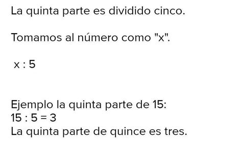 A Quinta Parte De 15 É - La quinta parte de su número es 15 como se resuelve? - Brainly.lat