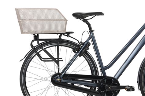 Basil Cento Rear Bicycle Basket Nude Metallic Basil