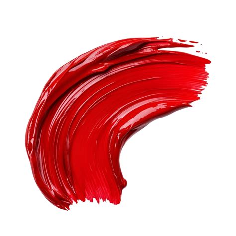 Red Liquid Paint Brush Stroke Isolated On Transparent Background