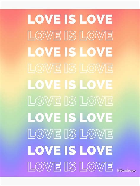 Love Is Love Gay Pride Month Lgbt Pansexual Rainbow Flag Poster For Sale By Nikoshopx Redbubble