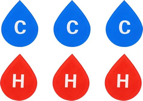 Amazon Patikil Self Stick C H Water Label Pairs Pack Acrylic Drop Shape Hot Cold