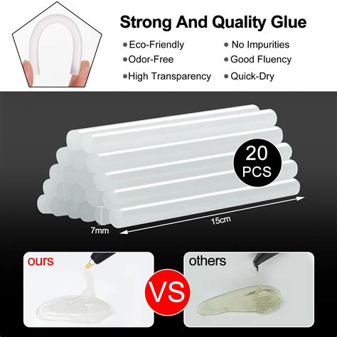 NEWACALOX 20 Pack Mini Size Hot Glue Sticks Hot Glue Gun Bulk Glue