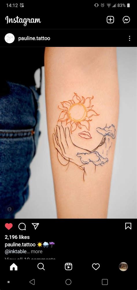 Tattoo sun and clouds | Tatuaje de sol, Sol y nubes, Tatuajes de sol