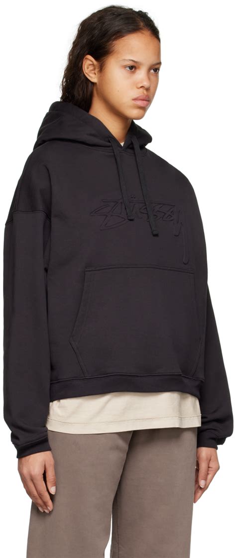 Stüssy Black Relaxed Oversized Hoodie Stussy