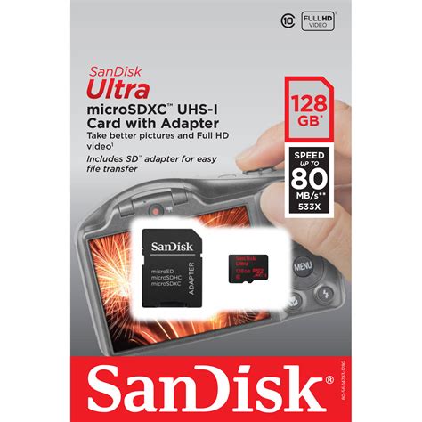 SanDisk Ultra 128 GB MicroSDHC Class 10/UHS-I Memory Card - Walmart.com