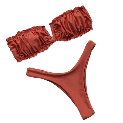 MAILLOT DE BAIN Maillot De Bain noir Sexy pour femmes Bikini Bandeau avec nœud papillon Micro