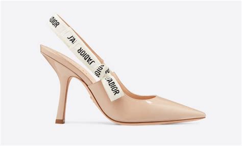 Christian Dior J Adior Slingback Pumps In Nude Patent Calfskin Ufo No More