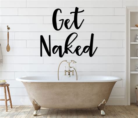 Bathroom Wall Sign Get Naked Home Decor Letters For Wall Decor Bath Letters Words For Wall