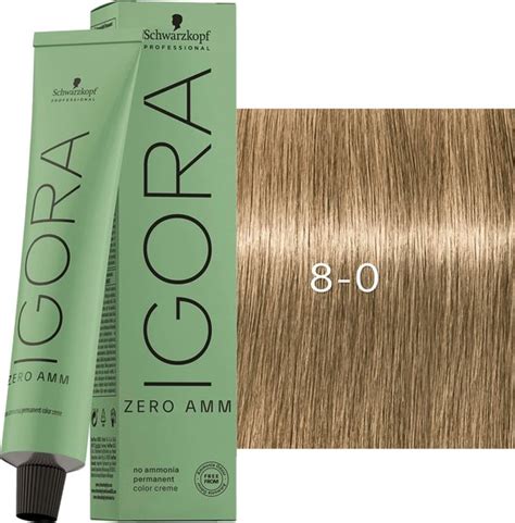 Schwarzkopf Igora Zero Amm 8 0 Light Blonde Natural 60 Ml Bol