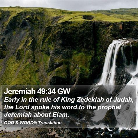 Jeremiah 49 34 GW Early In The Rule Of King Zedekiah Of Judah The