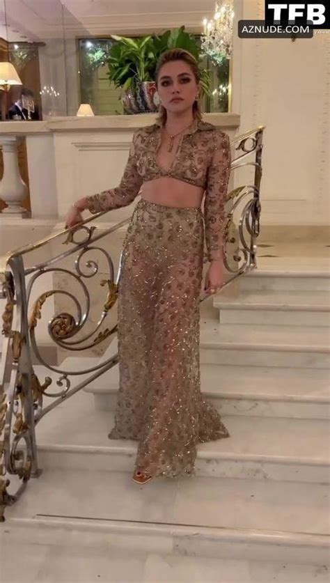 Florence Pugh Sexy Seen Flashing Her Nude Tits At The Valentino Dinner In Paris Aznude