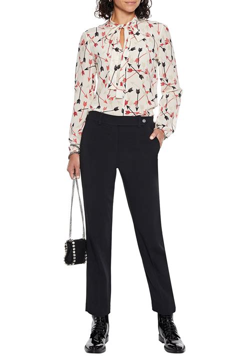 Redvalentino Pussy Bow Printed Silk Crepe De Chine Blouse The Outnet