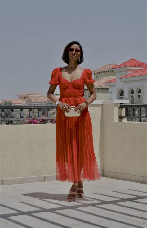 RED MIDI DRESS AND NUDE SHOES - My name is Lovely!
