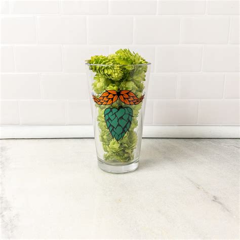 Yakima Fresh Hop Ale Festival Hopstache Pint Glass 2011 | Heritage