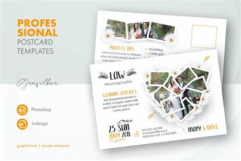 Wedding Postcard Templates by grafilker on Envato Elements