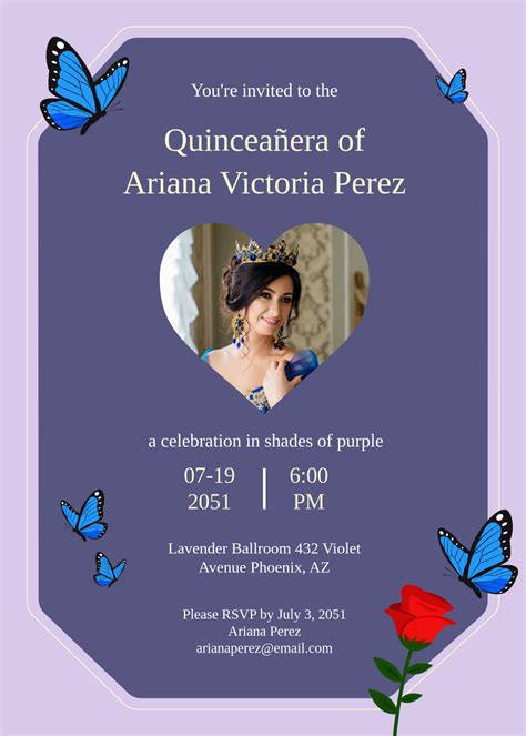 Free Purple Invitation Templates, Editable and Printable