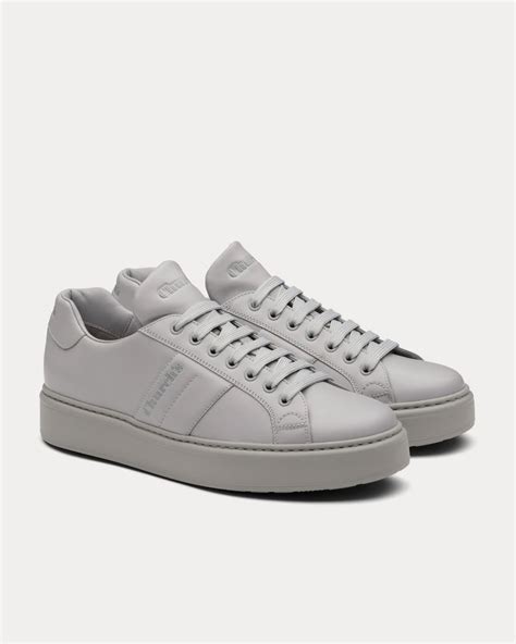 churchs mens mach  calf leather classic light grey  top sneakers
