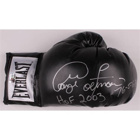 George Foreman Signed Everlast Boxing Glove Inscribed H O F