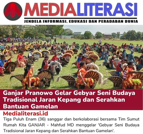 Ganjar Pranowo Gelar Gebyar Seni Budaya Tradisional Jaran Kepang Dan