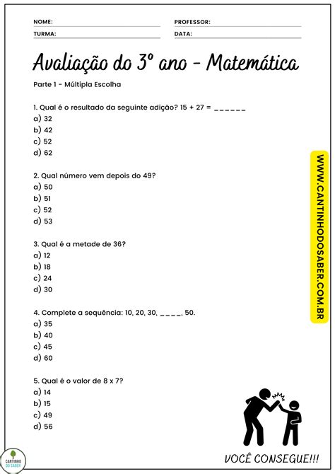 Problemas De Matematica Para 3 Ano 1