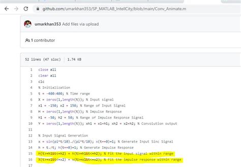 Confusion regarding MATLAB code of convolution animation? - Signal ...