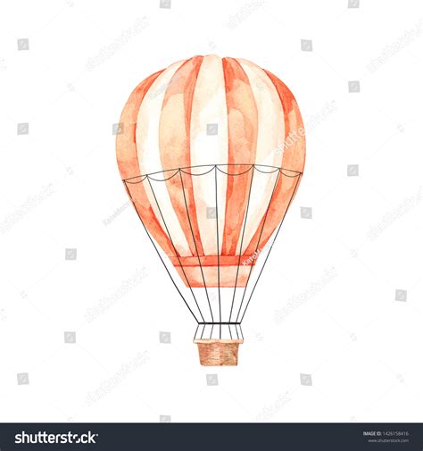 Hand Drawn Watercolor Illustration Hot Air Stock Illustration 1426158416 Shutterstock