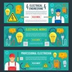 Professional Electrician With Tools And Equipment Stock Vector