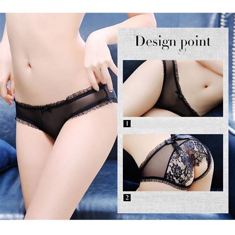 Jual Celana Dalam Wanita Lingerie Sexy Open Crotch Low Waist G String Transparan Celana Dalam