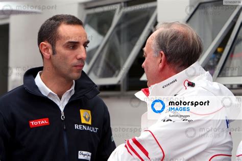 Cyril Abiteboul FRA Renault F1 Team Talks With John Howett GBR