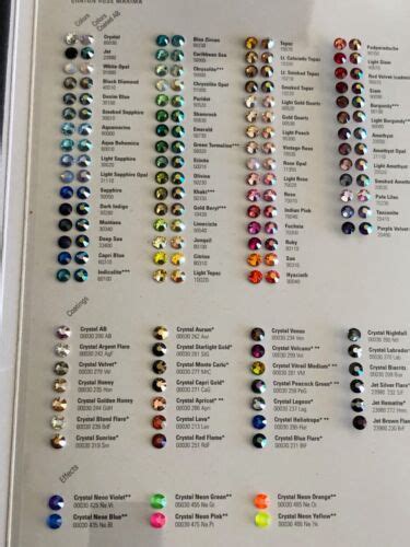 Preciosa Chaton Rose Maxima Flat Back Crystals Color Chart Ebay