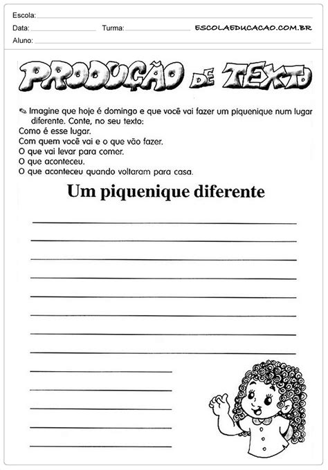 Atividades Produção De Texto 3 Ano