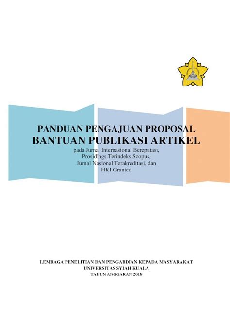 Pdf Panduan Pengajuan Proposal Bantuan Publikasi Panduan