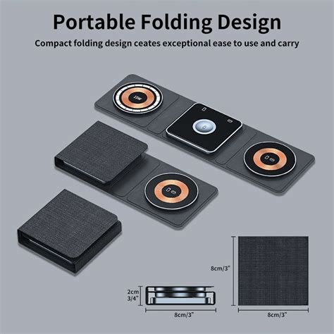 15w Foldable Travel Charging Station Compact 3 In 1 Charging Kit