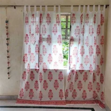 Hand Block Printed Cotton Curtain Fabric White At Rs Meter In Jaipur