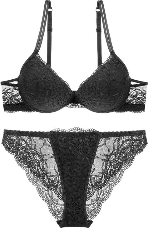 Ylishi Women Fashion Push Up Bra Panty Set Underwear Breathable Lace