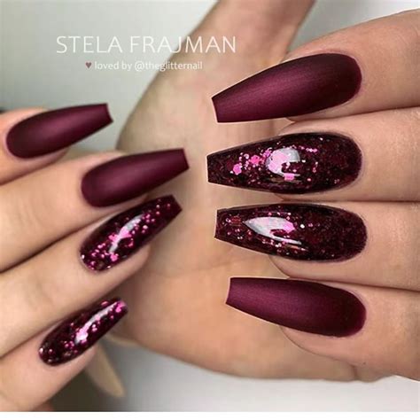 50 Trendy Glitter Coffin Nails Style Designs Inspired You In Fall