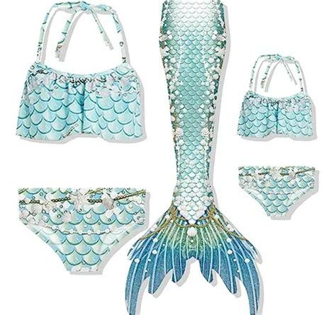 Conjunto De Bikini Cola De Sirena Para Nadar En Familia Cuotas sin interés