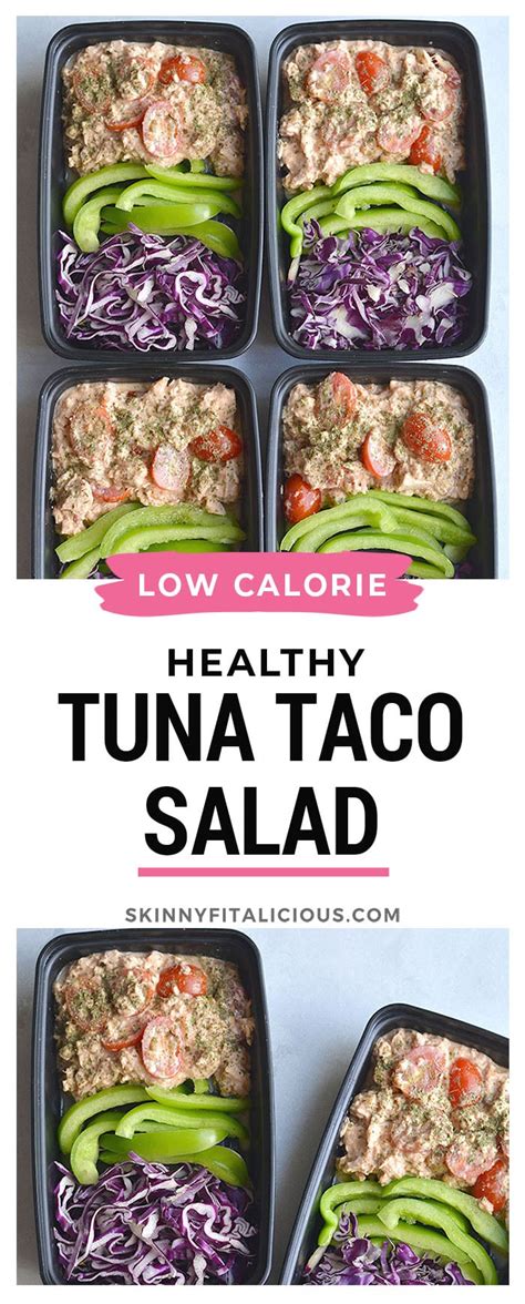 Meal Prep Tuna Taco Salad Low Carb Gf Low Cal Skinny Fitalicious®