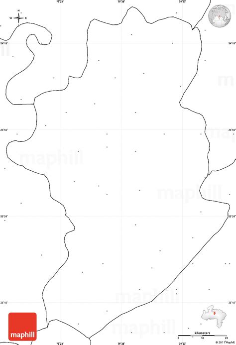 Blank Simple Map Of Damoh No Labels