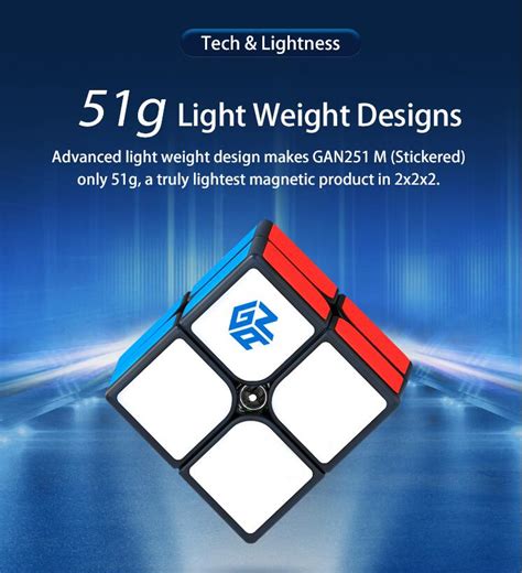 Buy Gan 251m 2x2 Magnetic Speed Cube Gans 251 M Mini Cube Stickerless