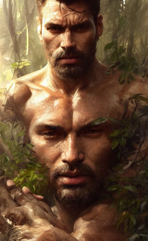 Krea Ai God Of The Forest Male Rugged Gorgeous Detaile