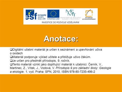 P Mineralogie Oxidy Autor Mgr Drahom Ra Kalandrov Ppt St Hnout