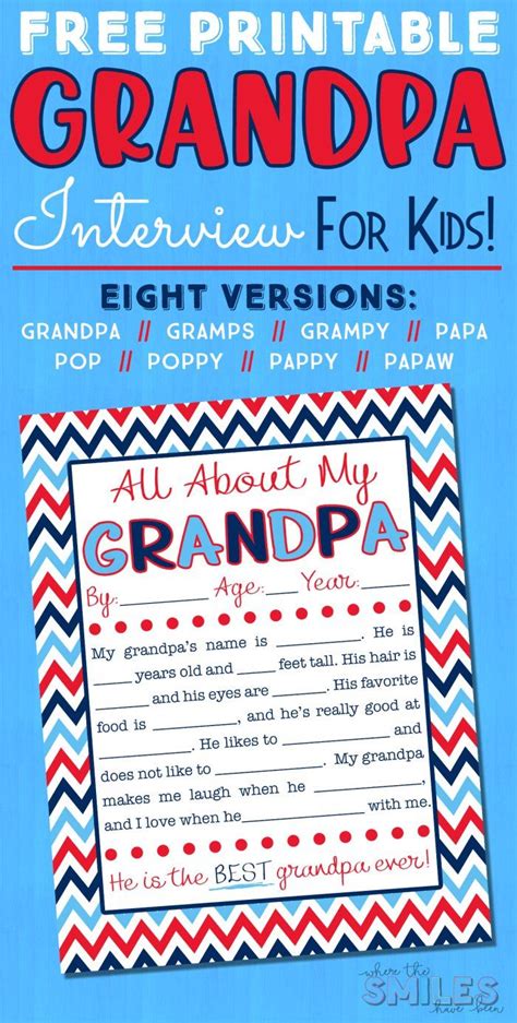 Free All About My Grandpa Printable Interview Eight Versions Hot Sex